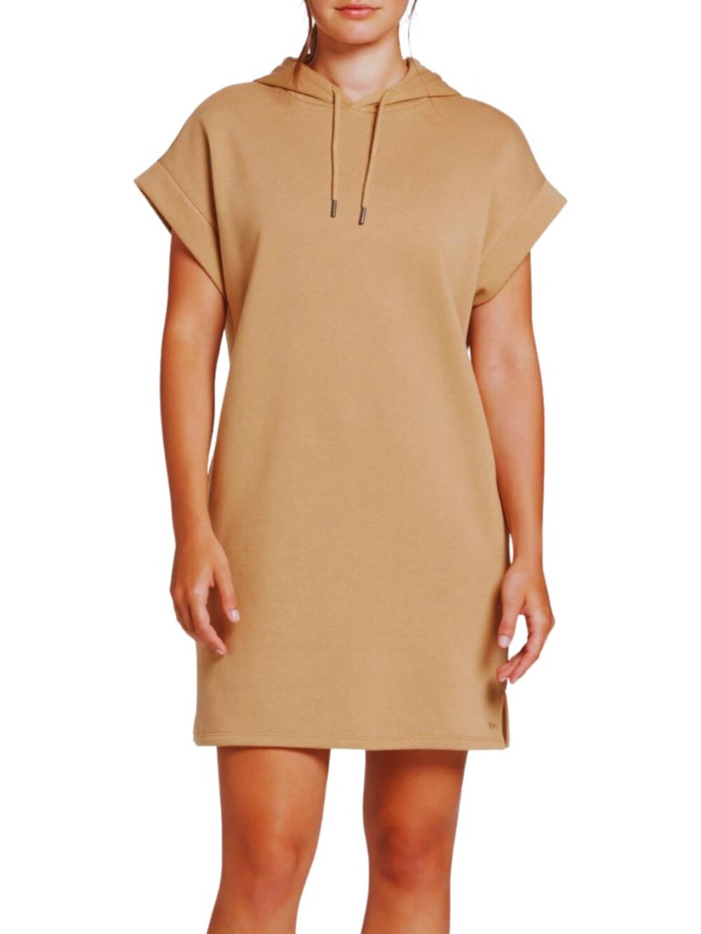 DSG Womens 2XS Hooded Fleece Dress Sleeveless Lightweight Classic Camel
